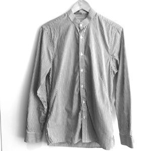 Adidas SLVR white/grey stripe collarless shirt